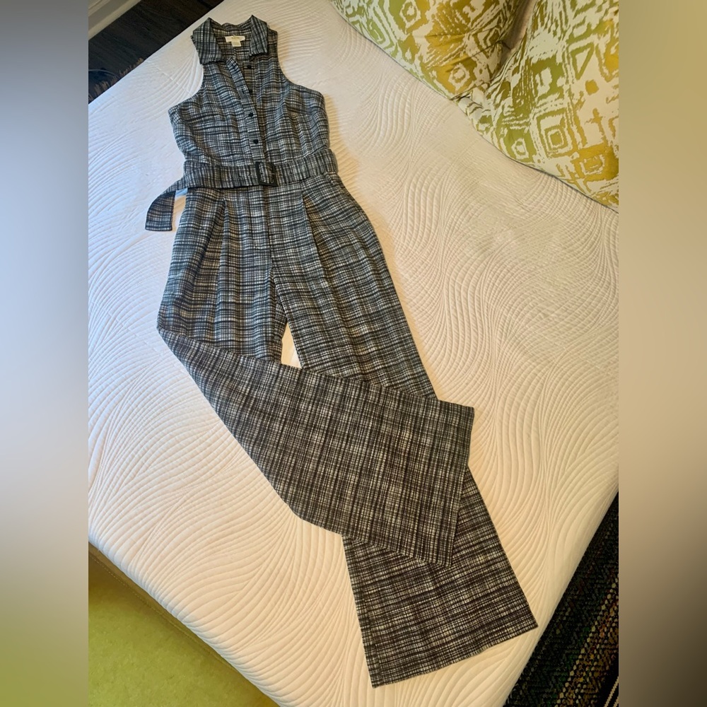 Maeve by Anthropologie black and white jumpsuit.